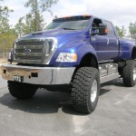 Blue F650 4x4 Extreme Truck Front Driver's Side Bumper