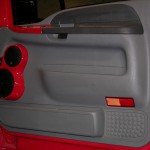 Inside door panel, red and gray