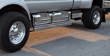 Dual Stainless 85/107 Gallon Fuel Tanks w/Accent: Included