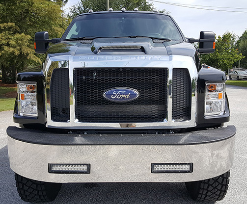 4x4 Stainless Front Bumper w/2 Driving Lights